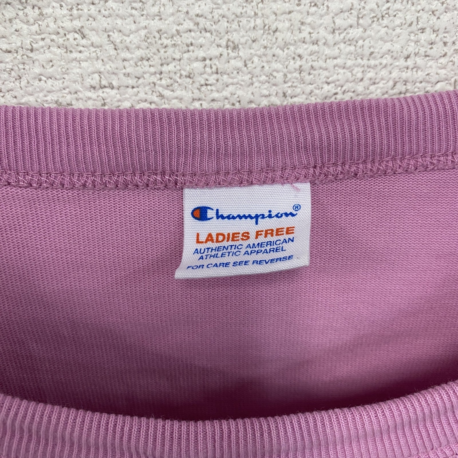 Champion　チャンピオン　RODEO CROWNS　5 sleeve Big トップス　トリコタグ　復刻　ピンク　フリーサイズ　古着