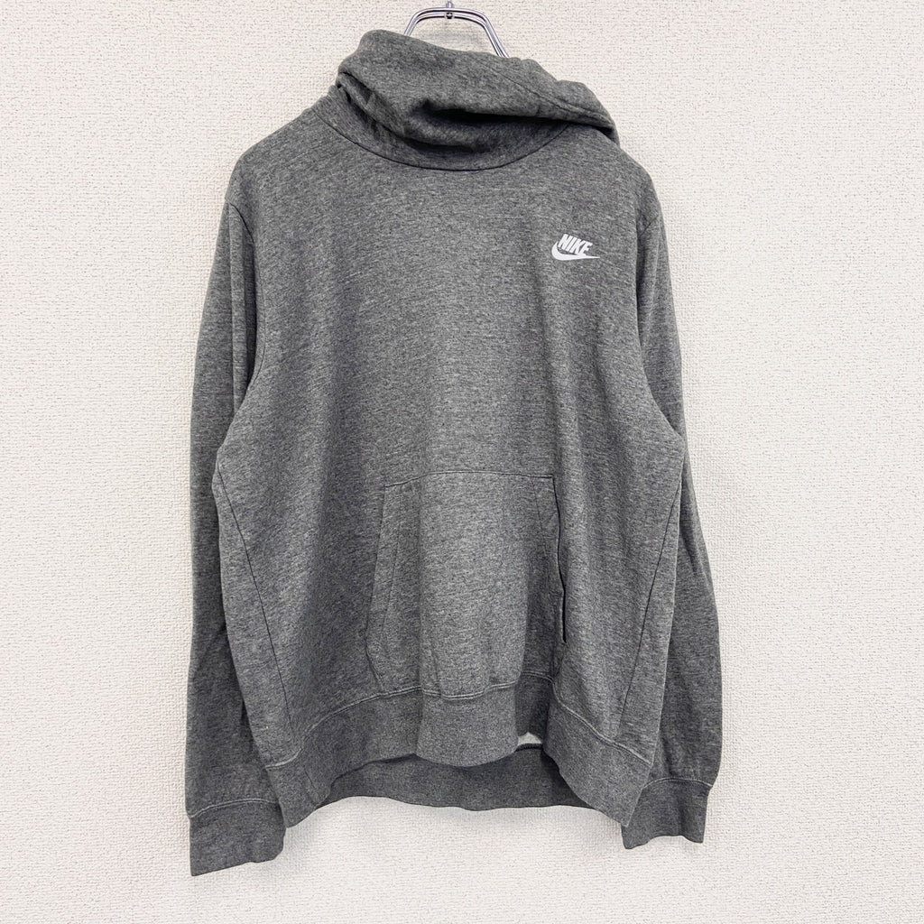 NIKE　ナイキ　スウェットパーカー/フーディー　ハイネック　スウッシュ　灰色　グレー　Lサイズ　古着