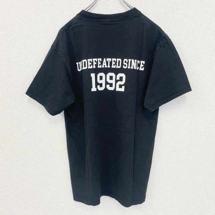 半袖カレッジプリントTシャツ　ラマポ大学　ニュージャージー州　クルーネック　フットボール　黒　ブラック　古着