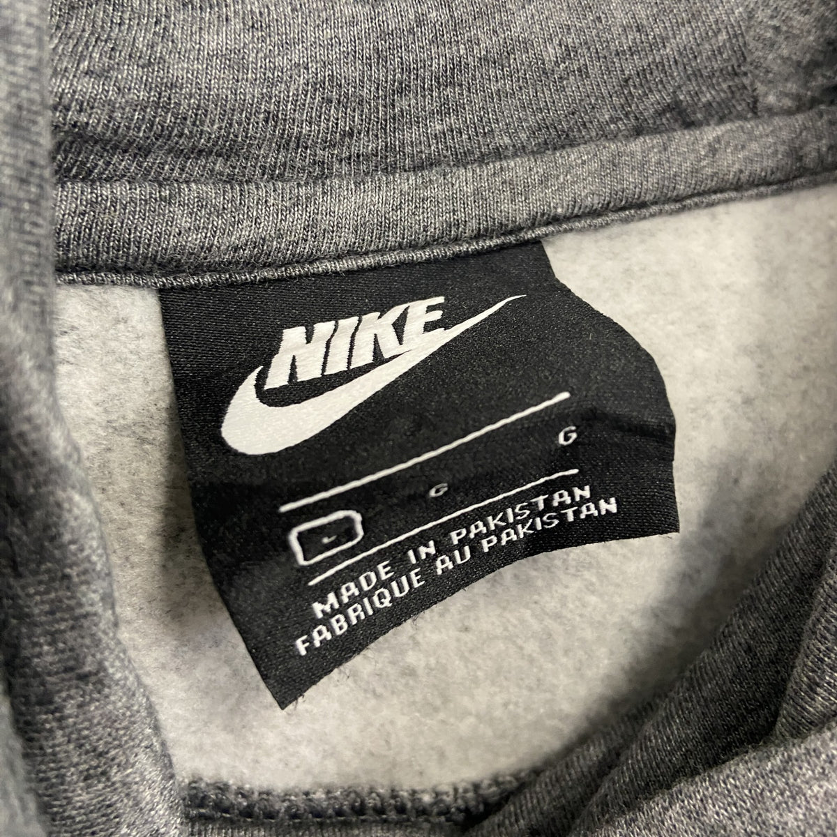 NIKE　ナイキ　スウェットパーカー/フーディー　ハイネック　スウッシュ　灰色　グレー　Lサイズ　古着