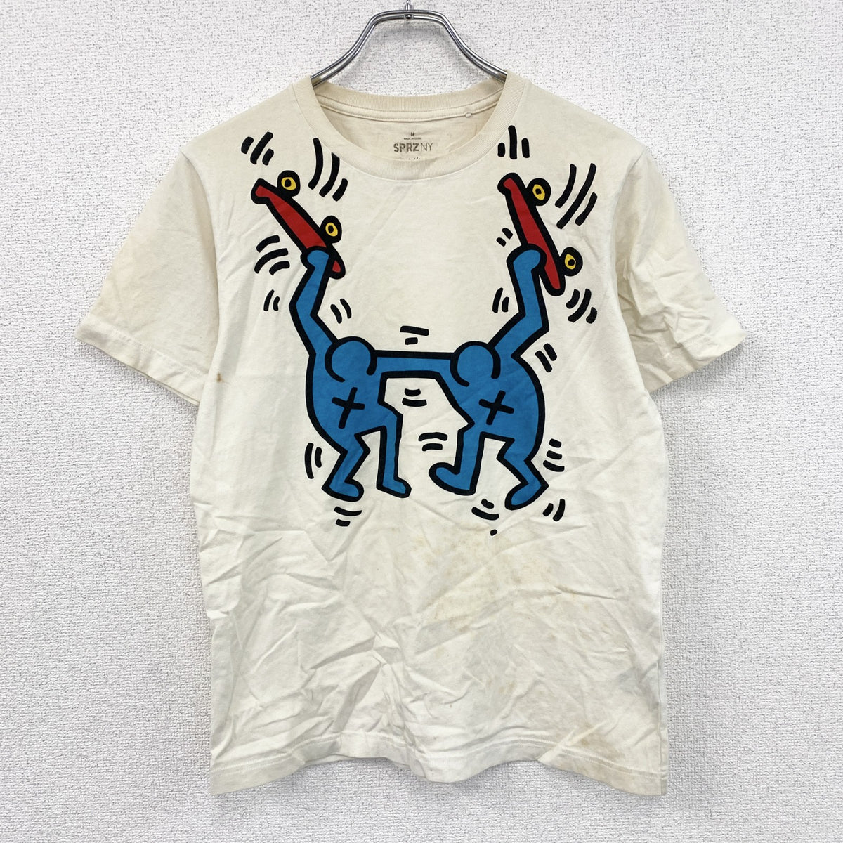 UNIQLO　ユニクロ　SPRZ NY　Keith Haring　キースへリング　半袖プリントTシャツ　白　ホワイト　Mサイズ　古着