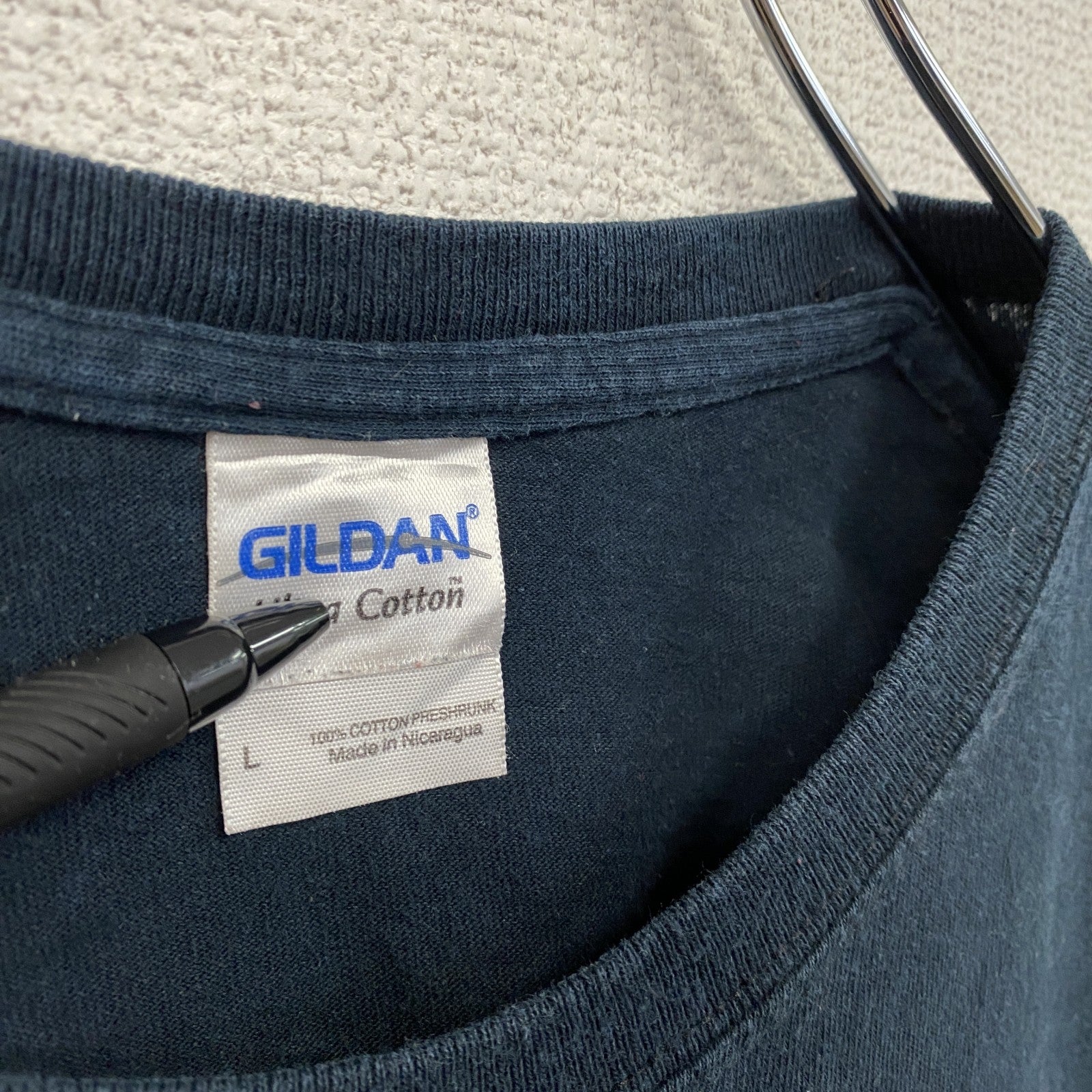 GILDAN　半袖プリントTシャツ　チームT　ニューメキシコロボス　黒　ブラック　Lサイズ　古着