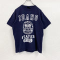 BEANS HOUSE　半袖プリントTシャツ　4連プリント　カプセルプリント　クルーネック　紺　ネイビー　Lサイズ　古着