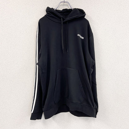 adidas　アディダス　スウェットパーカー/フーディー　黒　ブラック　XLサイズ