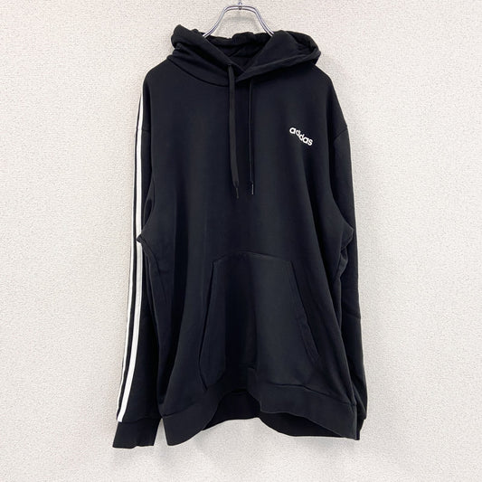 adidas　アディダス　スウェットパーカー/フーディー　黒　ブラック　XLサイズ