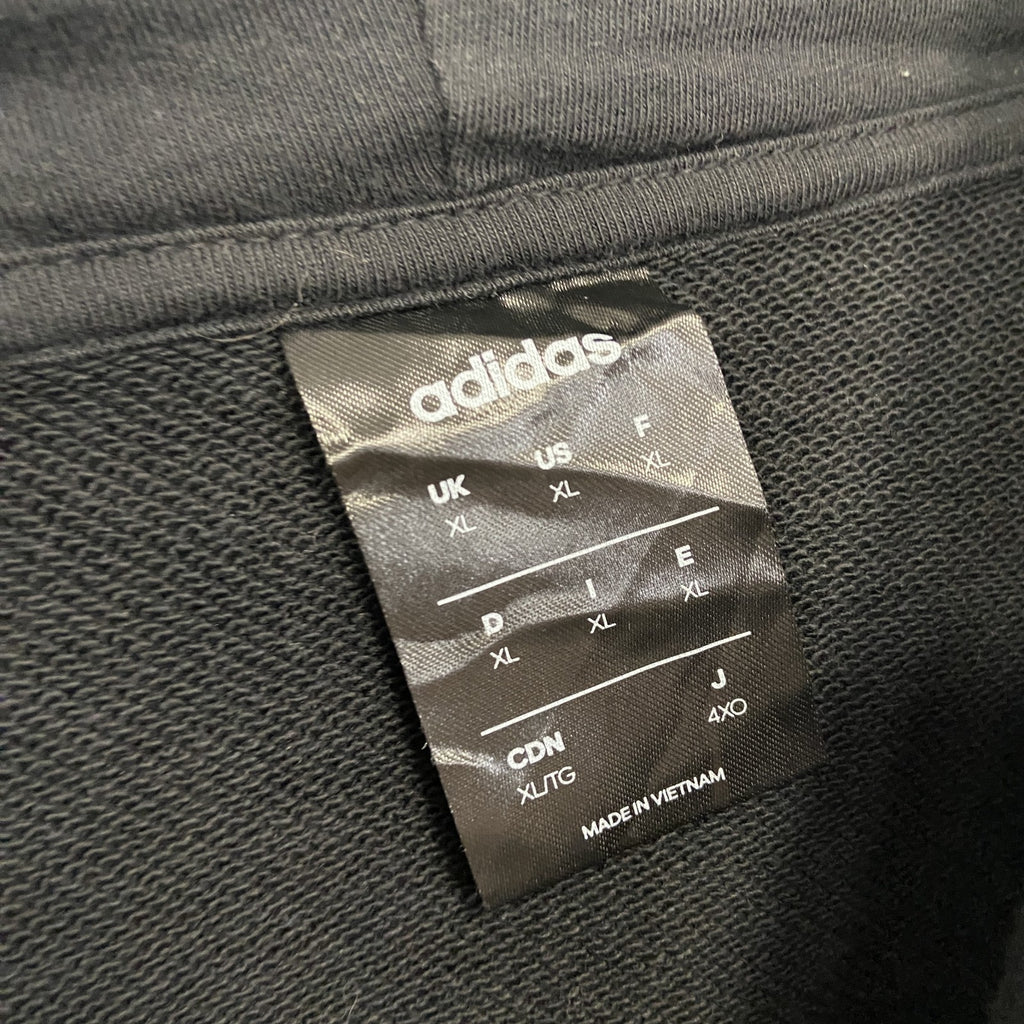 adidas　アディダス　スウェットパーカー/フーディー　黒　ブラック　XLサイズ　古着