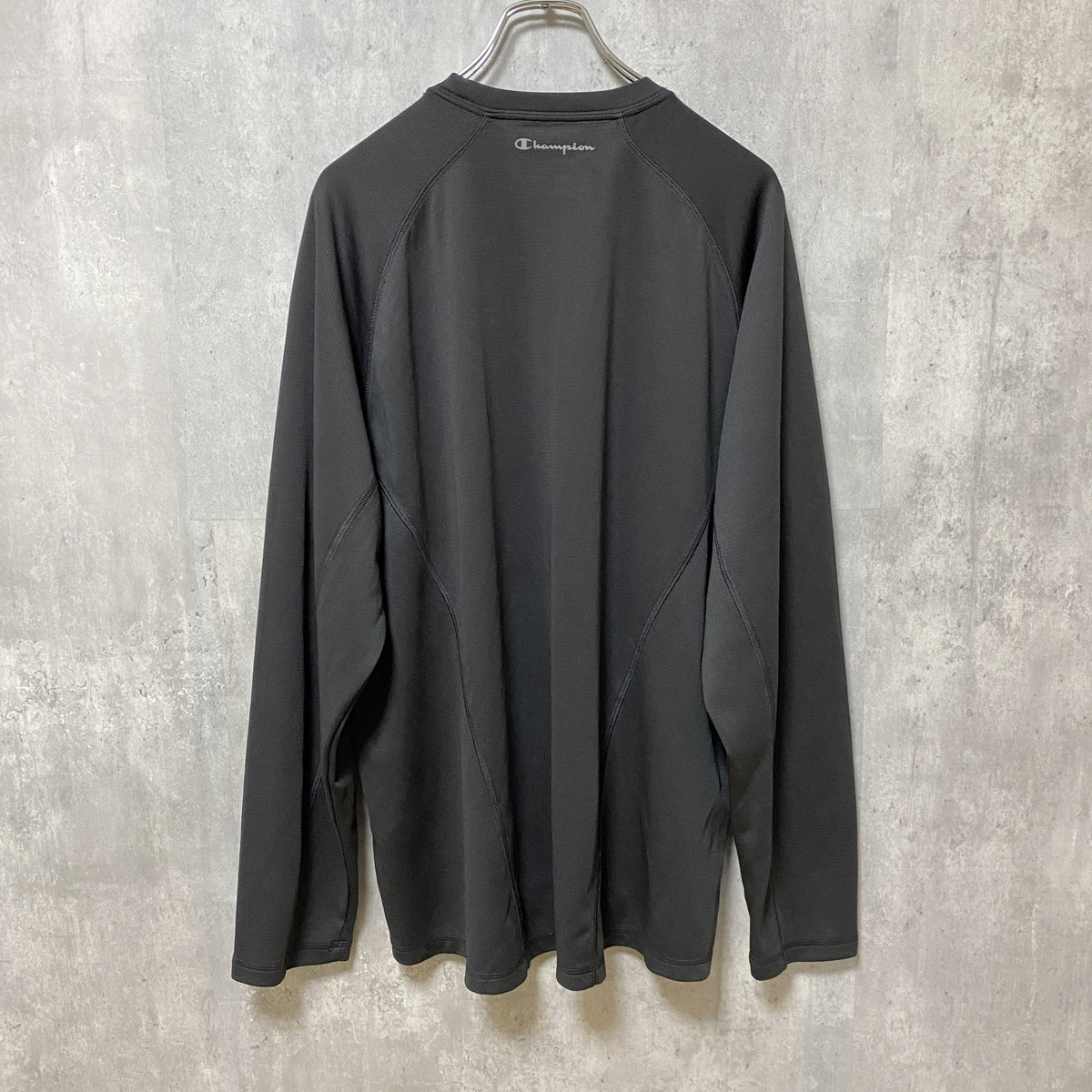 Champion チャンピオン　長袖Tシャツ　ワンポイント　黒　ブラック　ビッグシルエット　オーバーサイズ　XLサイズ　古着