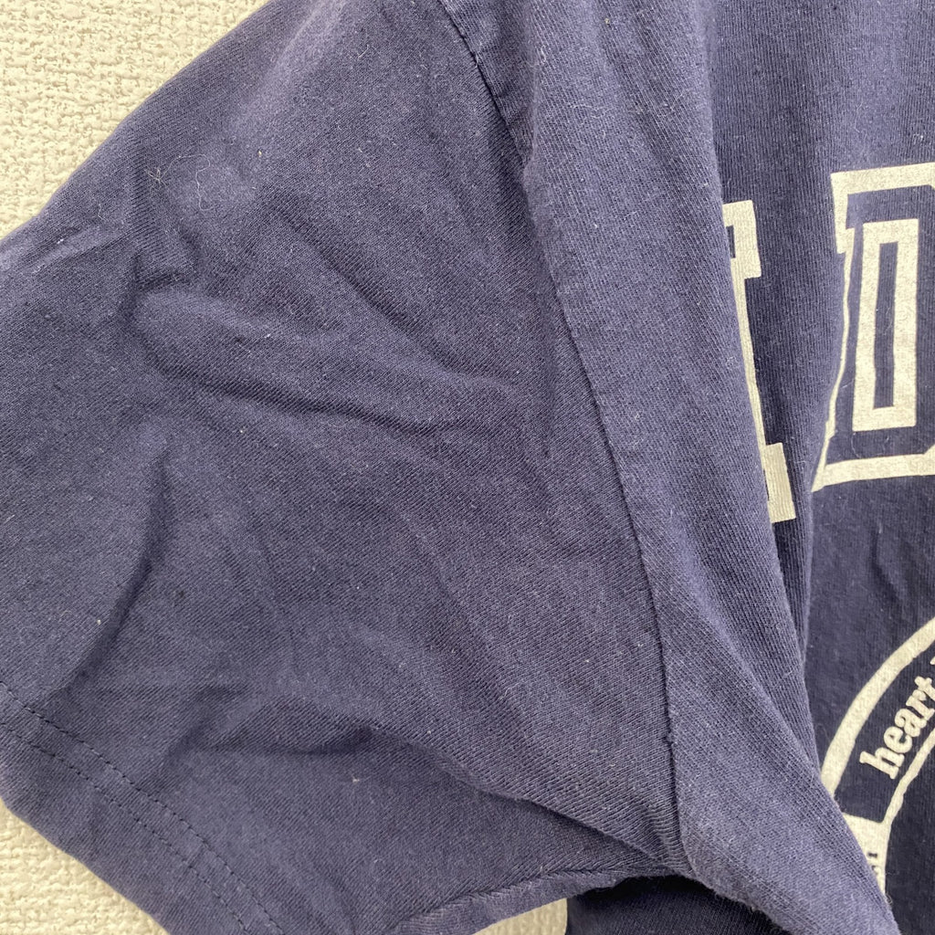 BEANS HOUSE　半袖プリントTシャツ　4連プリント　カプセルプリント　クルーネック　紺　ネイビー　Lサイズ　古着
