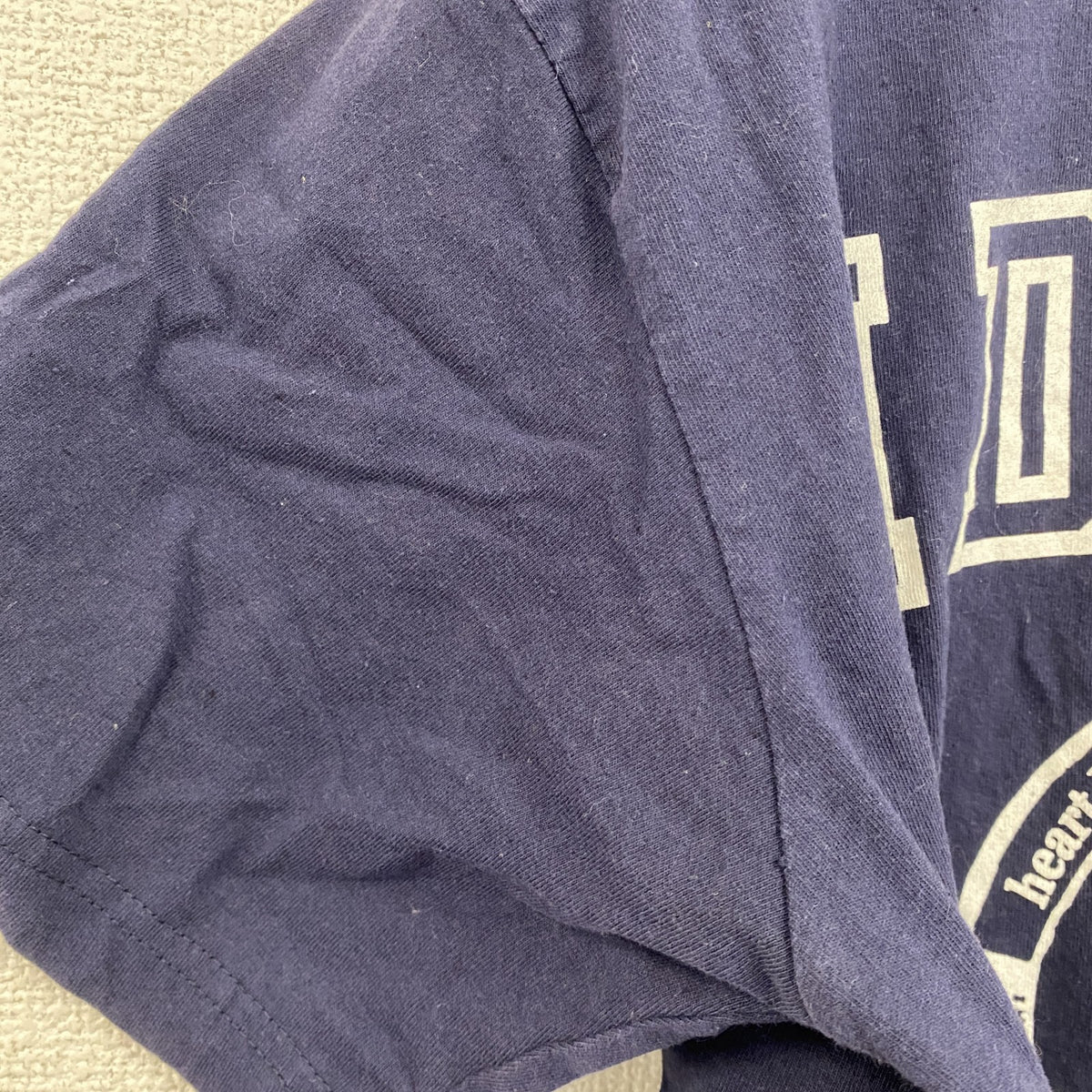 BEANS HOUSE　半袖プリントTシャツ　4連プリント　カプセルプリント　クルーネック　紺　ネイビー　Lサイズ　古着
