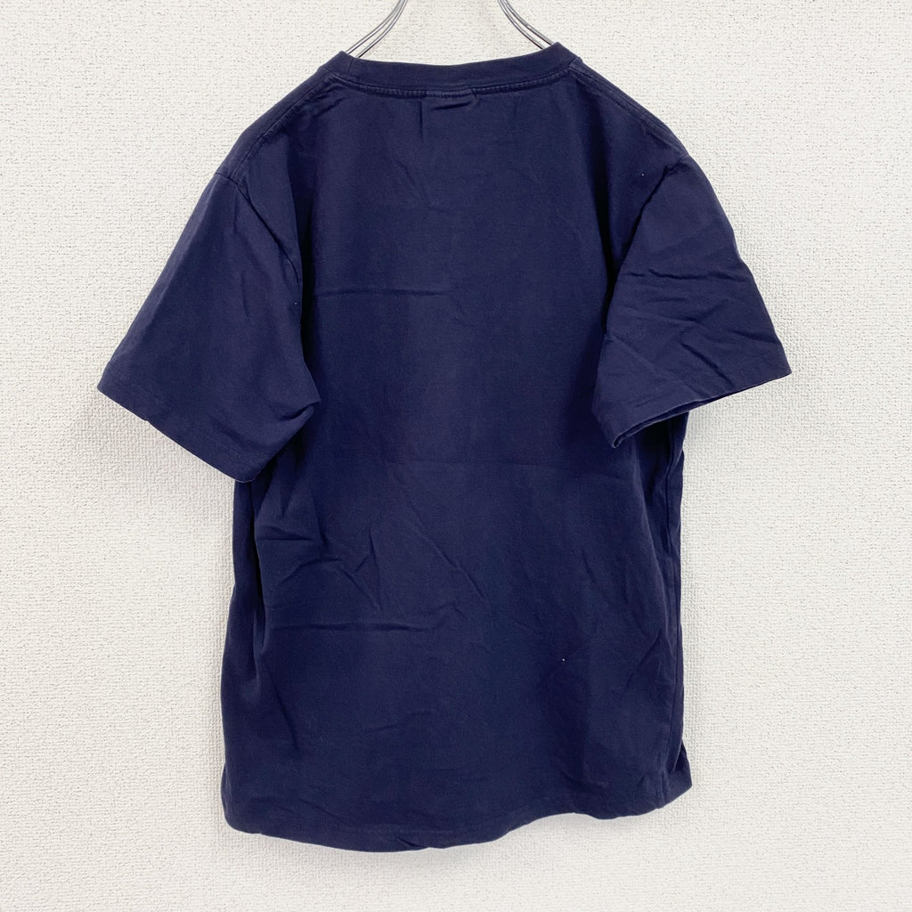BEANS HOUSE　半袖プリントTシャツ　4連プリント　カプセルプリント　クルーネック　紺　ネイビー　Lサイズ　古着