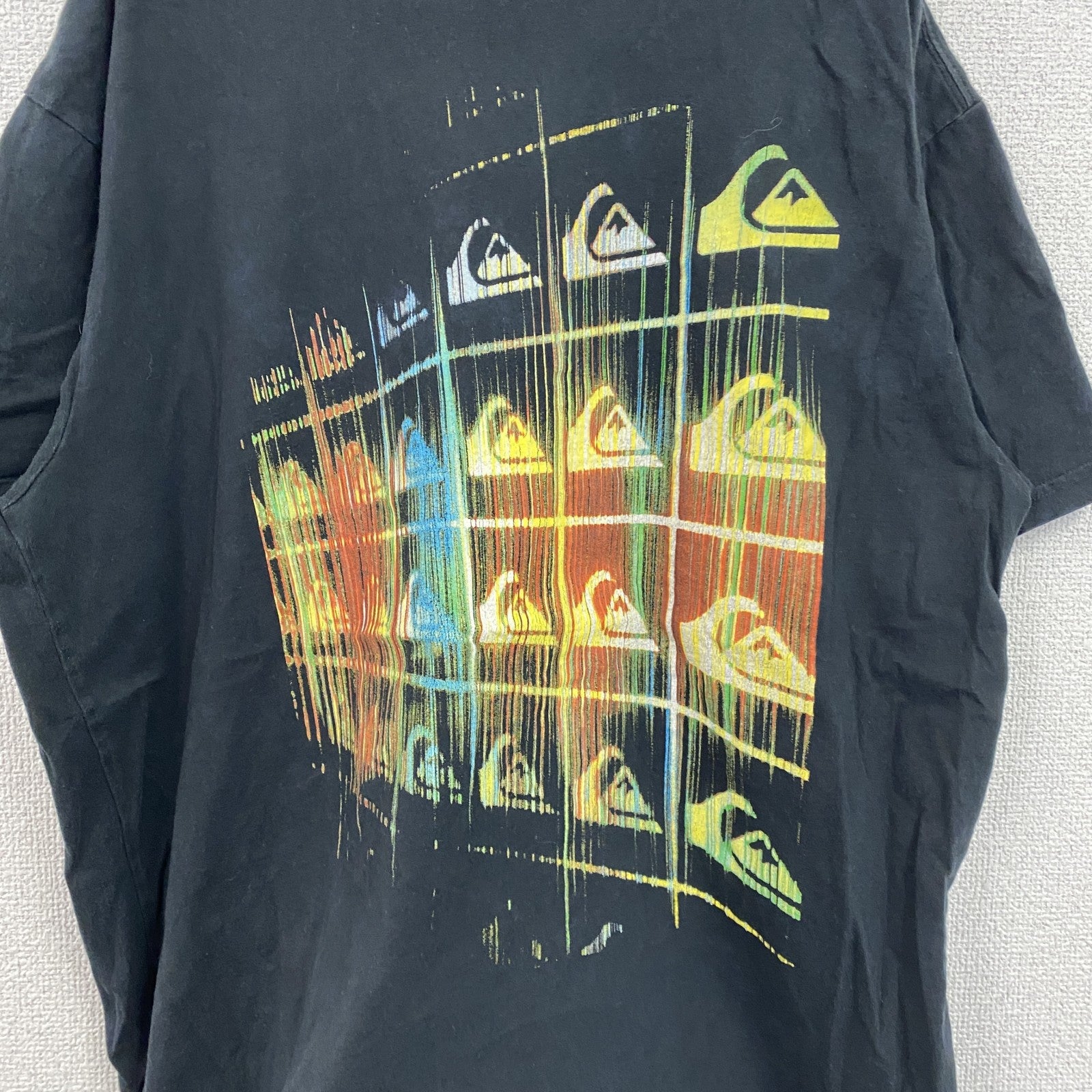 QUIKSILVER　半袖プリントTシャツ　黒　ブラック　Lサイズ　古着