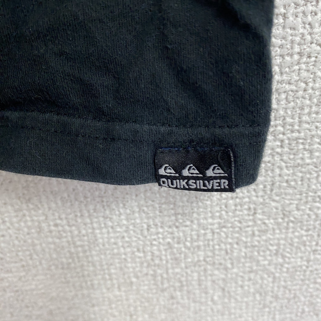 QUIKSILVER　半袖プリントTシャツ　黒　ブラック　Lサイズ　古着