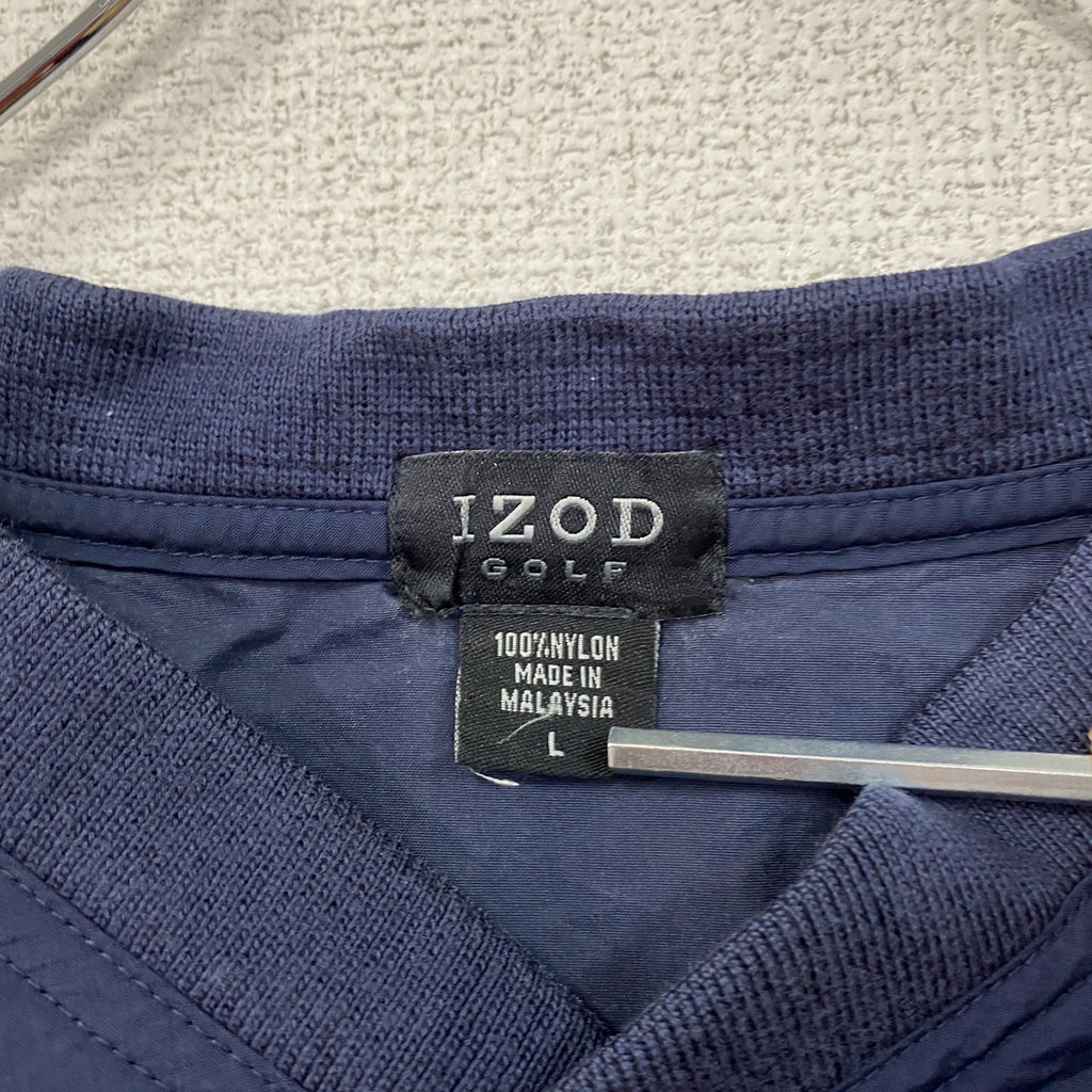 IZOD GOLF　アイゾッド　ナイロンプルオーバージャケット　刺繍ロゴ　紺　ネイビー　Lサイズ　古着