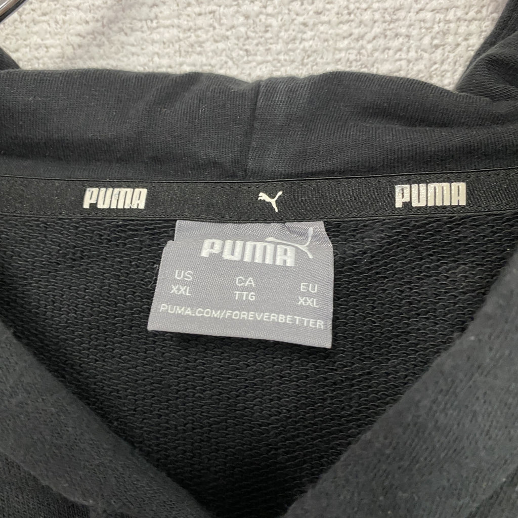 PUMA　プーマ　パーカー/フーディー　デカロゴ　スポーツ　黒　ブラック　2XLサイズ　古着