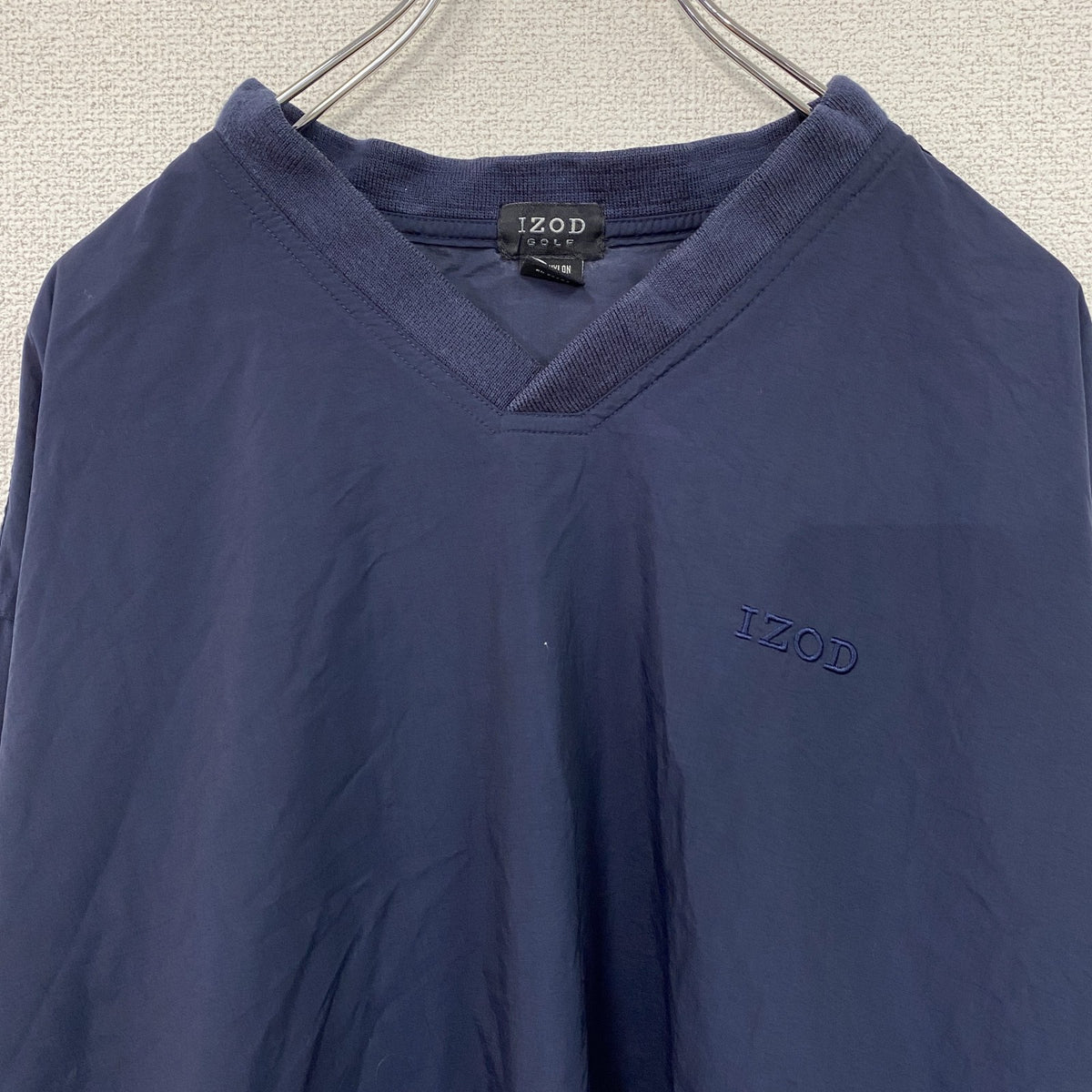 IZOD GOLF　アイゾッド　ナイロンプルオーバージャケット　刺繍ロゴ　紺　ネイビー　Lサイズ　古着