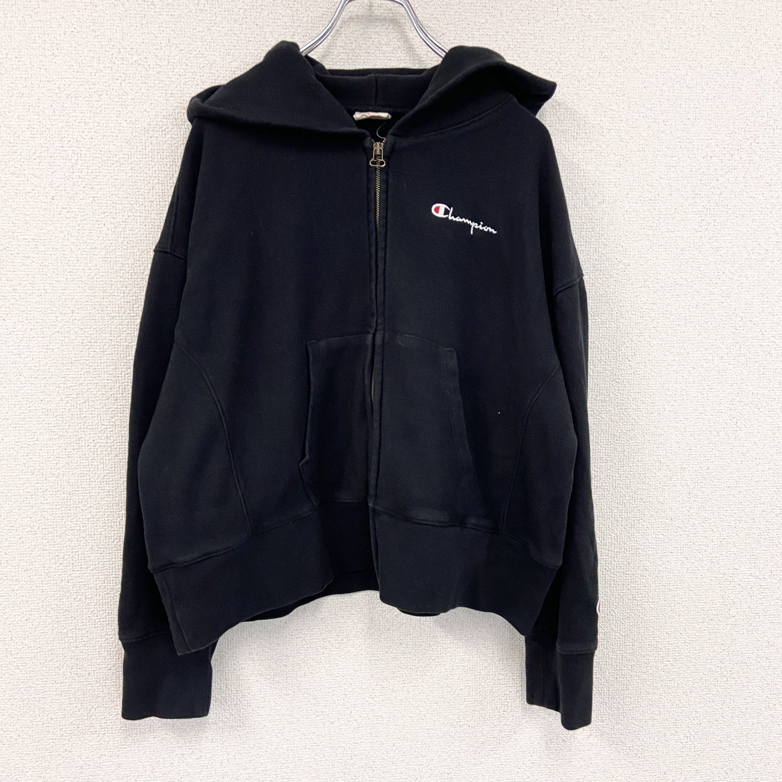 Champion　チャンピオン　リバースウィーブ　フルジップスウェットパーカー/フーディー　黒　ブラック　Mサイズ　古着