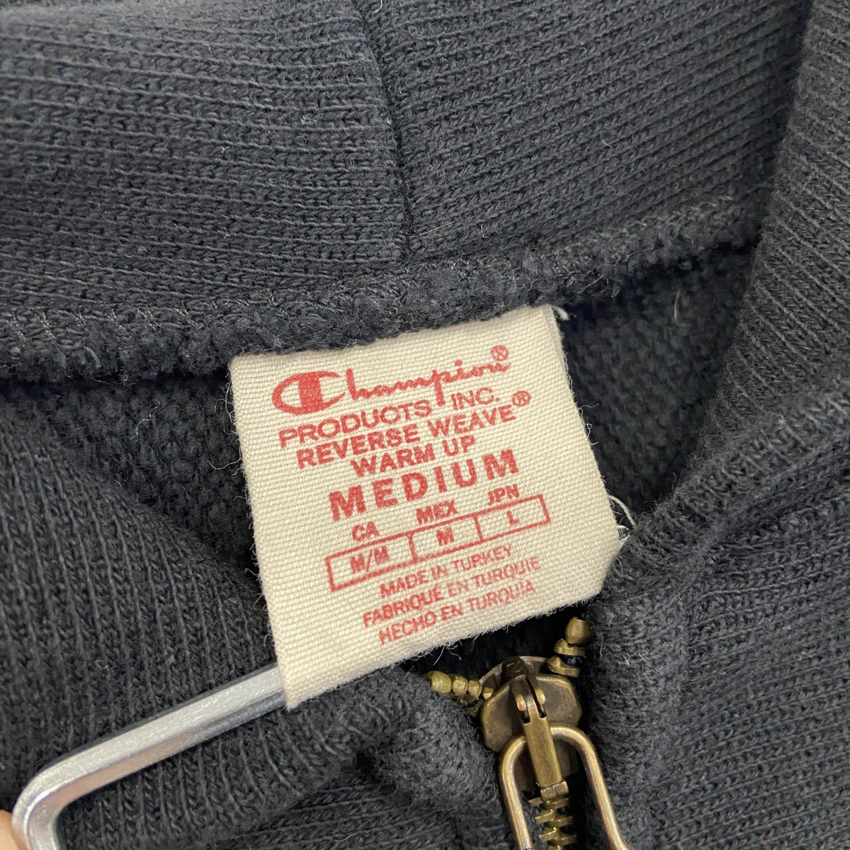 Champion　チャンピオン　リバースウィーブ　フルジップスウェットパーカー/フーディー　黒　ブラック　Mサイズ　古着