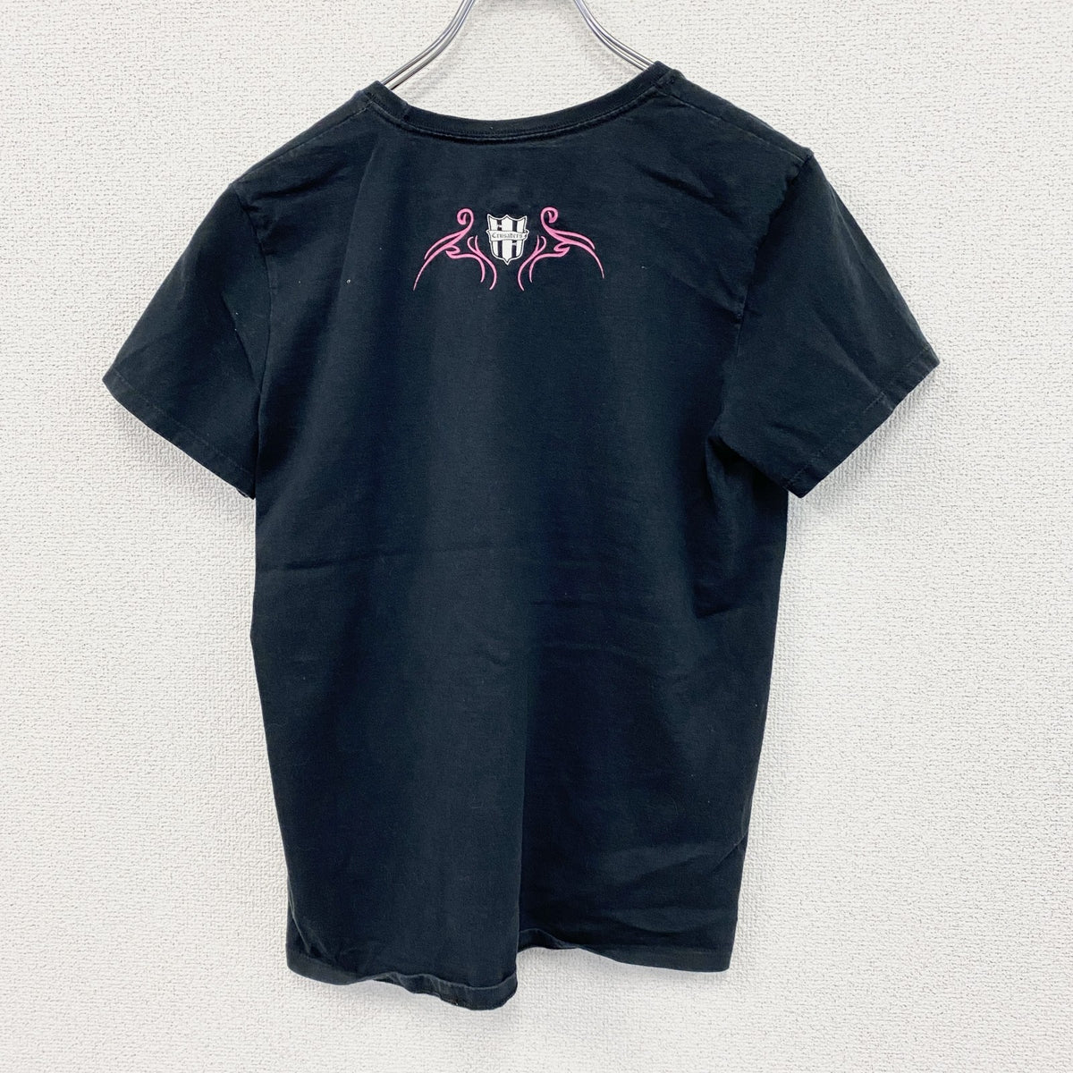 Hanes　半袖プリントTシャツ　ギャルT　黒　ブラック　Mサイズ　古着