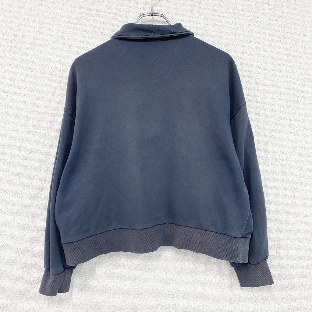 Champion　チャンピオン　ハーフジップスウェット/トレーナー　アーチプリント　フェード　現行　紺　ネイビー　フリーサイズ　古着