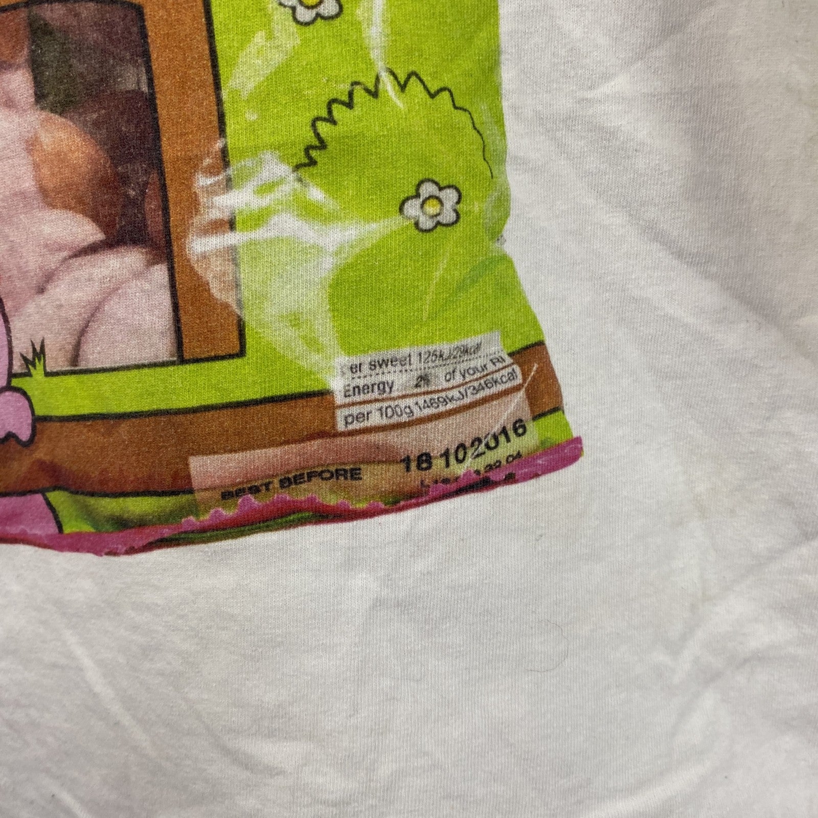 GILDAN　ギルダン　半袖プリントアニマルTシャツ　フォトTシャツ　豚　誰やねん　白　ホワイト　Sサイズ　古着