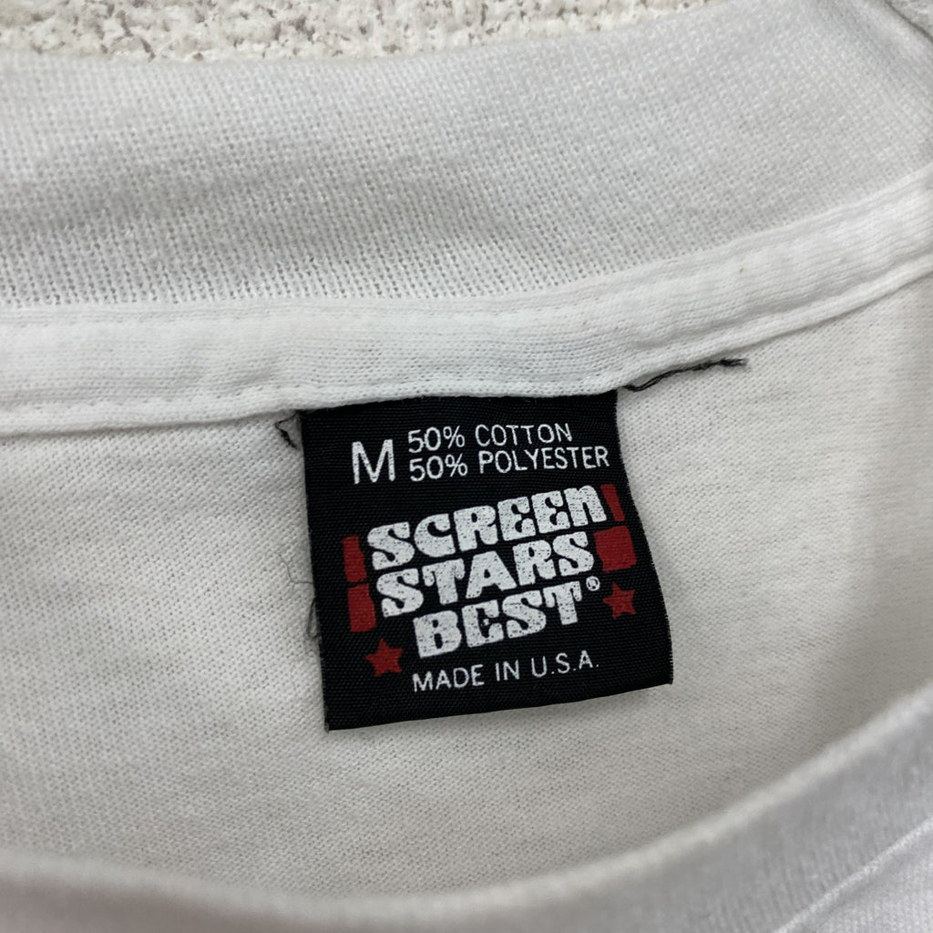 SCREEN STARS　スクリーンスターズ　半袖プリントTシャツ　シングルステッチ　白　ホワイト　Mサイズ カットソー メンズ コットン 古着