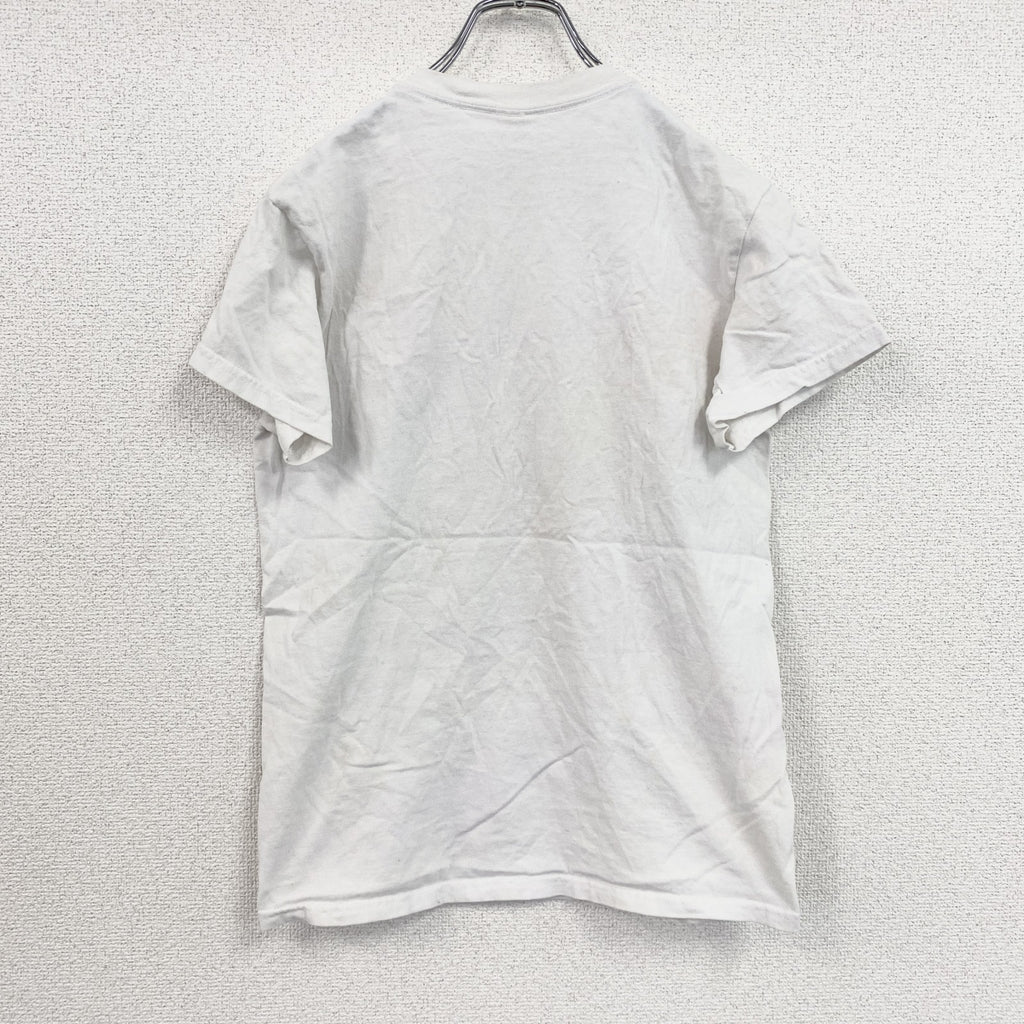 GILDAN　ギルダン　半袖プリントアニマルTシャツ　フォトTシャツ　豚　誰やねん　白　ホワイト　Sサイズ　古着