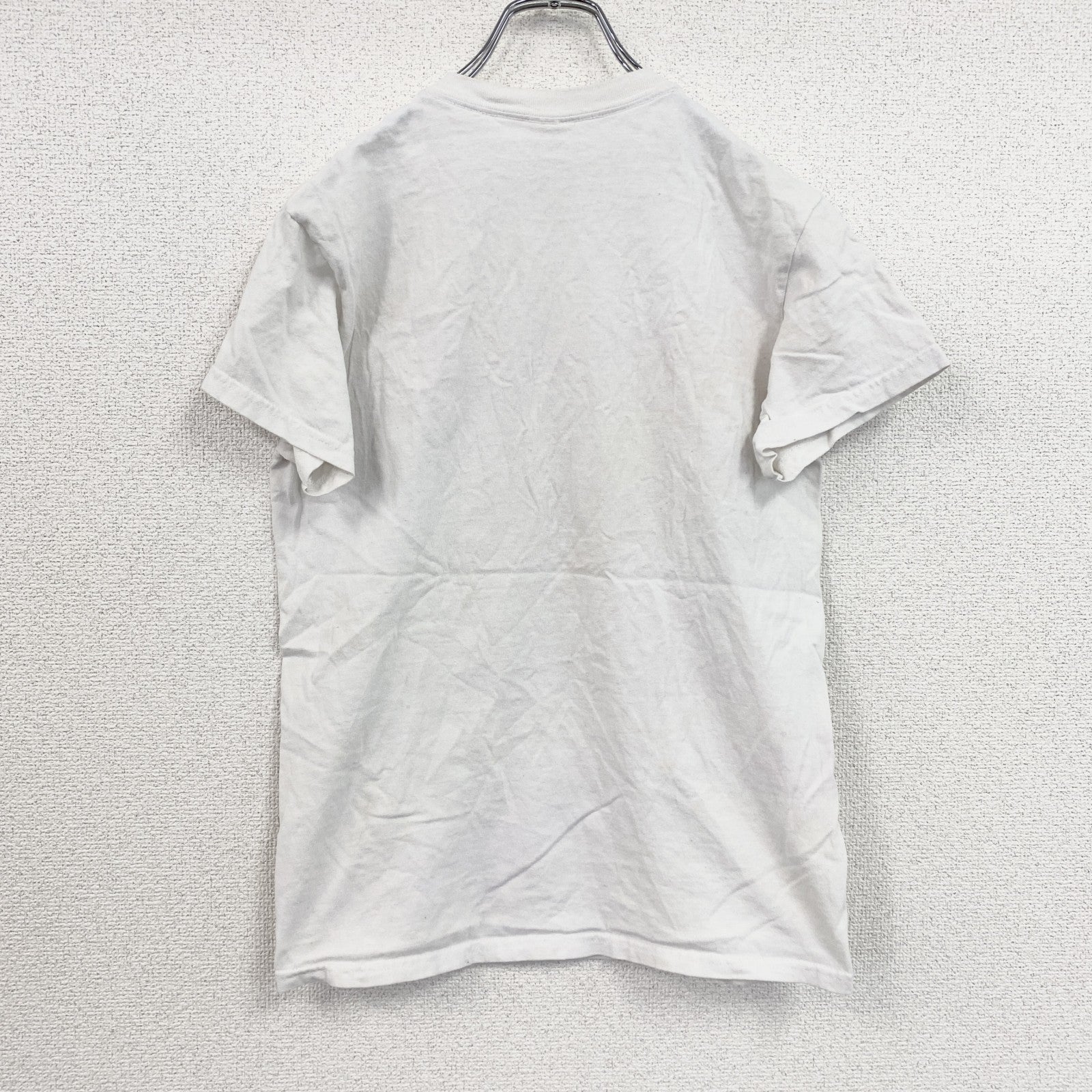 GILDAN　ギルダン　半袖プリントアニマルTシャツ　フォトTシャツ　豚　誰やねん　白　ホワイト　Sサイズ　古着