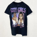 CITY GIRLS　シティーガール　半袖プリントTシャツ　個性的　Y2K　クルーネック　レトロデザイン　Sサイズ　古着
