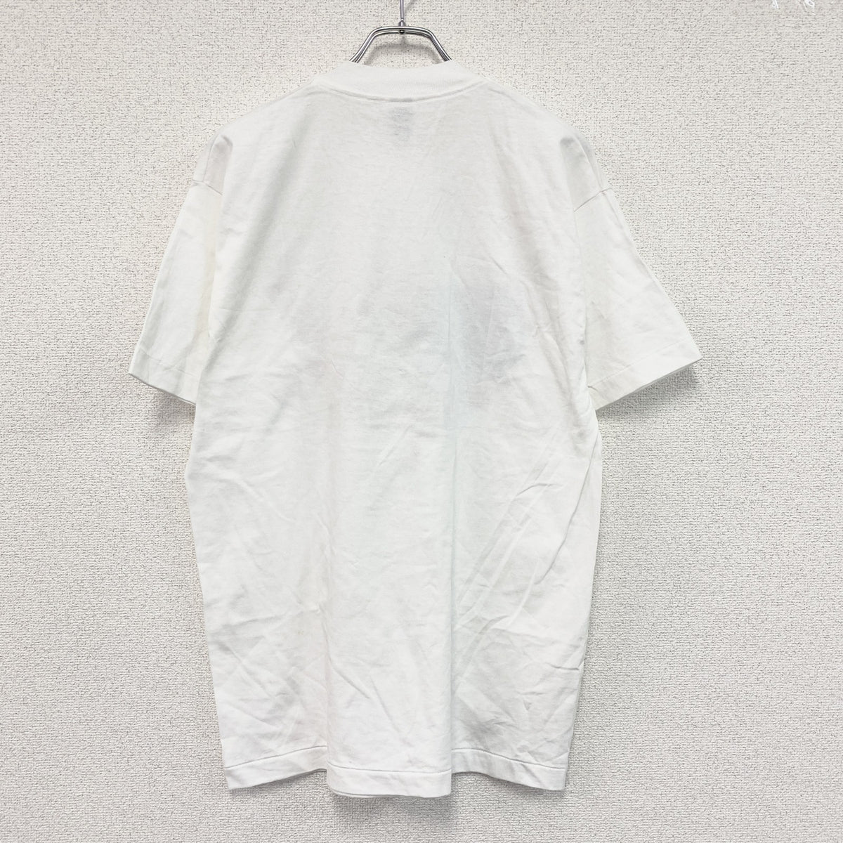 90s　FRUIT OF THE LOOM　半袖プリントＴシャツ　星条旗　シングルステッチ　ヴィンテージ　白　ホワイト　Lサイズ　古着