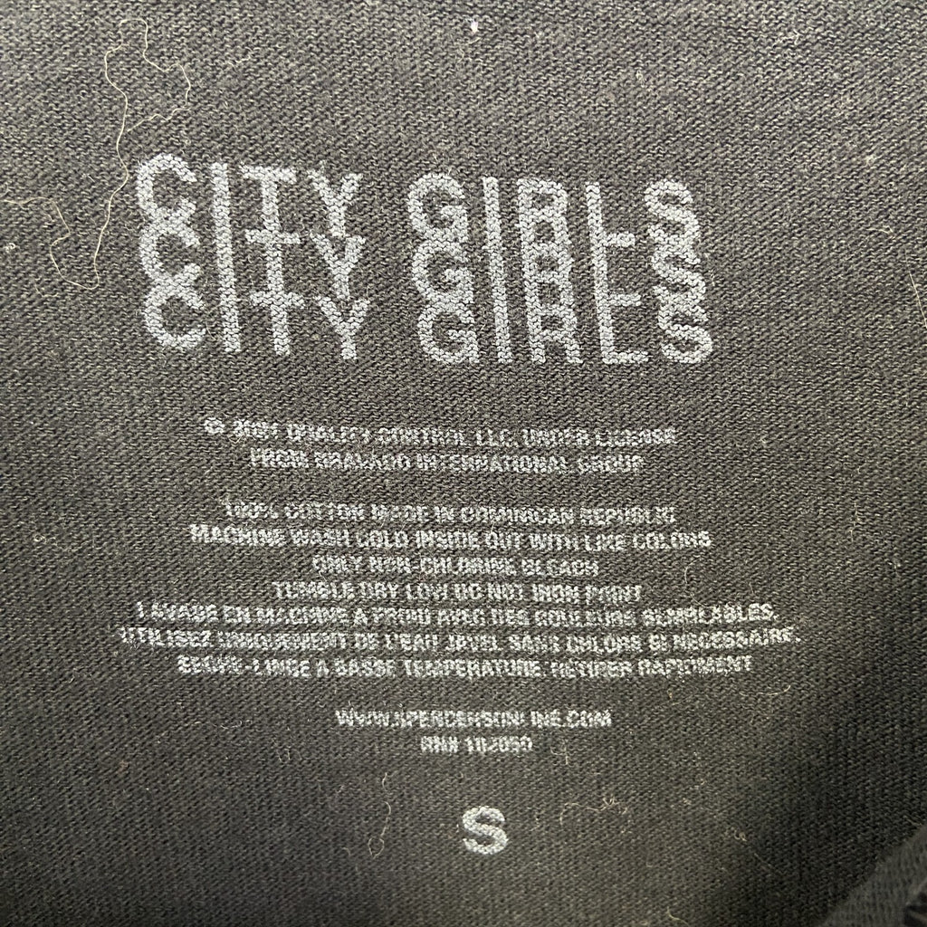 CITY GIRLS　シティーガール　半袖プリントTシャツ　個性的　Y2K　クルーネック　レトロデザイン　Sサイズ　古着