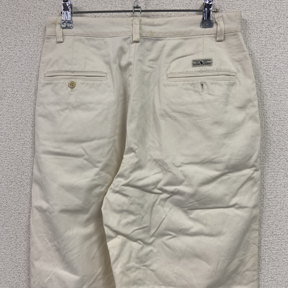 RALPH LAUREN ポロラルフローレン　ポロチノ　チノパンツ　ジップフライ　白　ホワイト　W30サイズ　古着