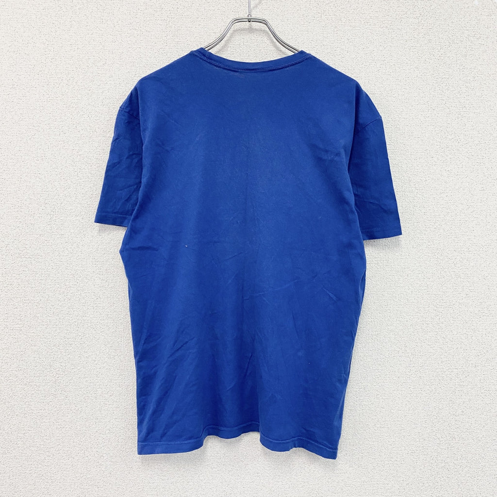 GOLD GYM　ゴールドジム　半袖プリントアドバタイジングＴシャツ　アーチプリント　青　ブルー　古着