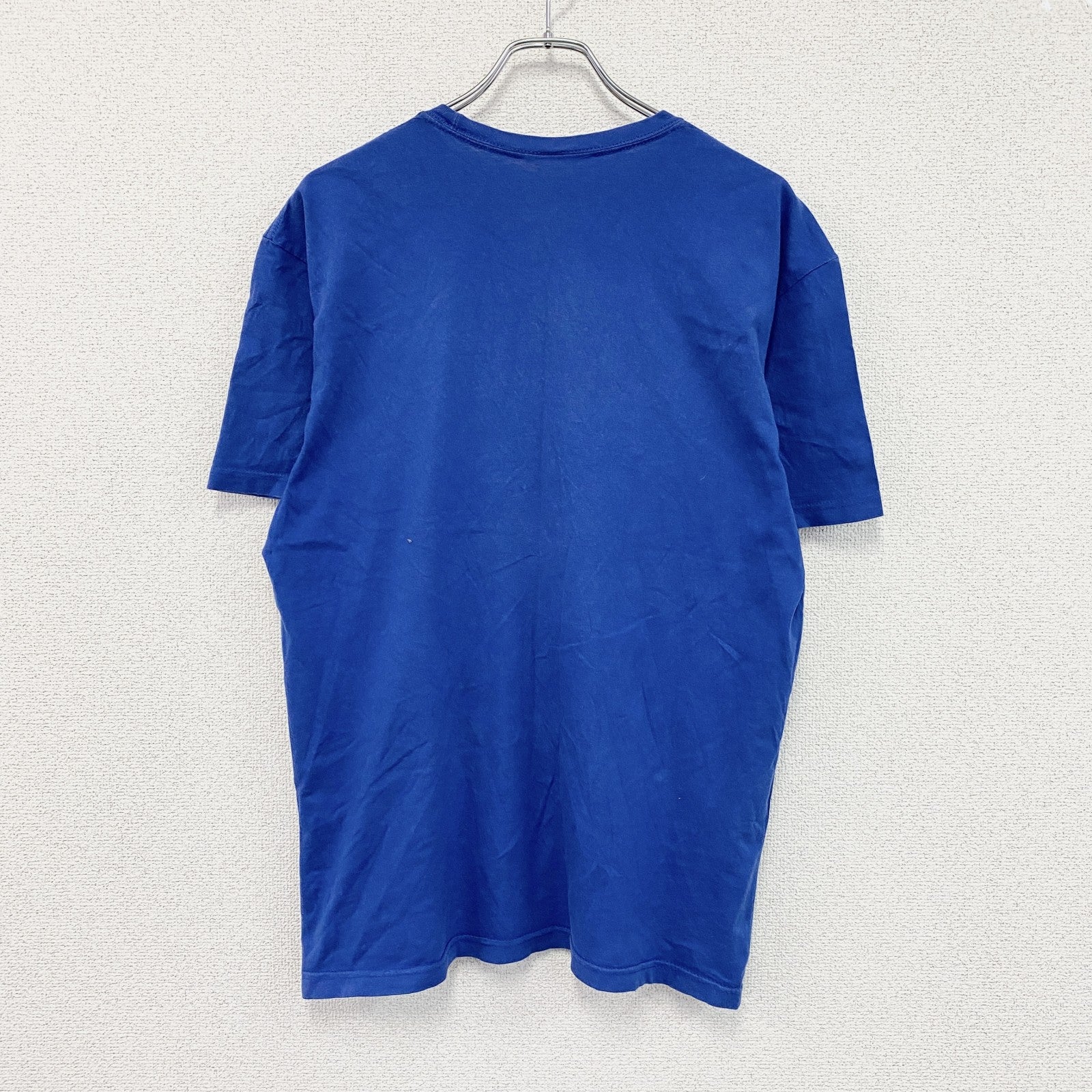 GOLD GYM　ゴールドジム　半袖プリントアドバタイジングＴシャツ　アーチプリント　青　ブルー　古着