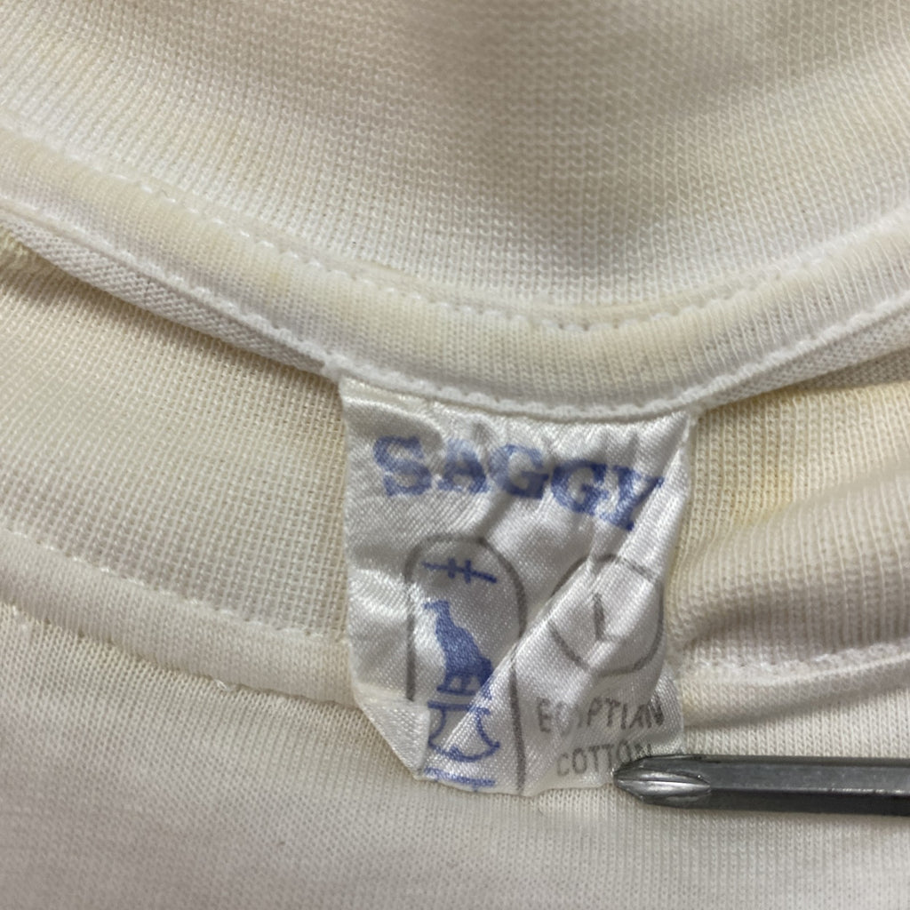 ～00s　SAGGY　サギー　半袖プリントＴシャツ　EGY PTE　エジプト　ヴィンテージ　白　ホワイト　Lサイズ　古着