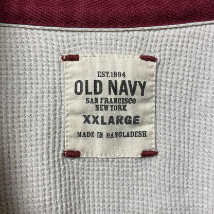 古着 used　OLDNAVY　長袖ロゴワッペンフリース　ブルゾン　ネイビー　ヴィンテージ　秋冬服　ビッグシルエット　2XLサイズ