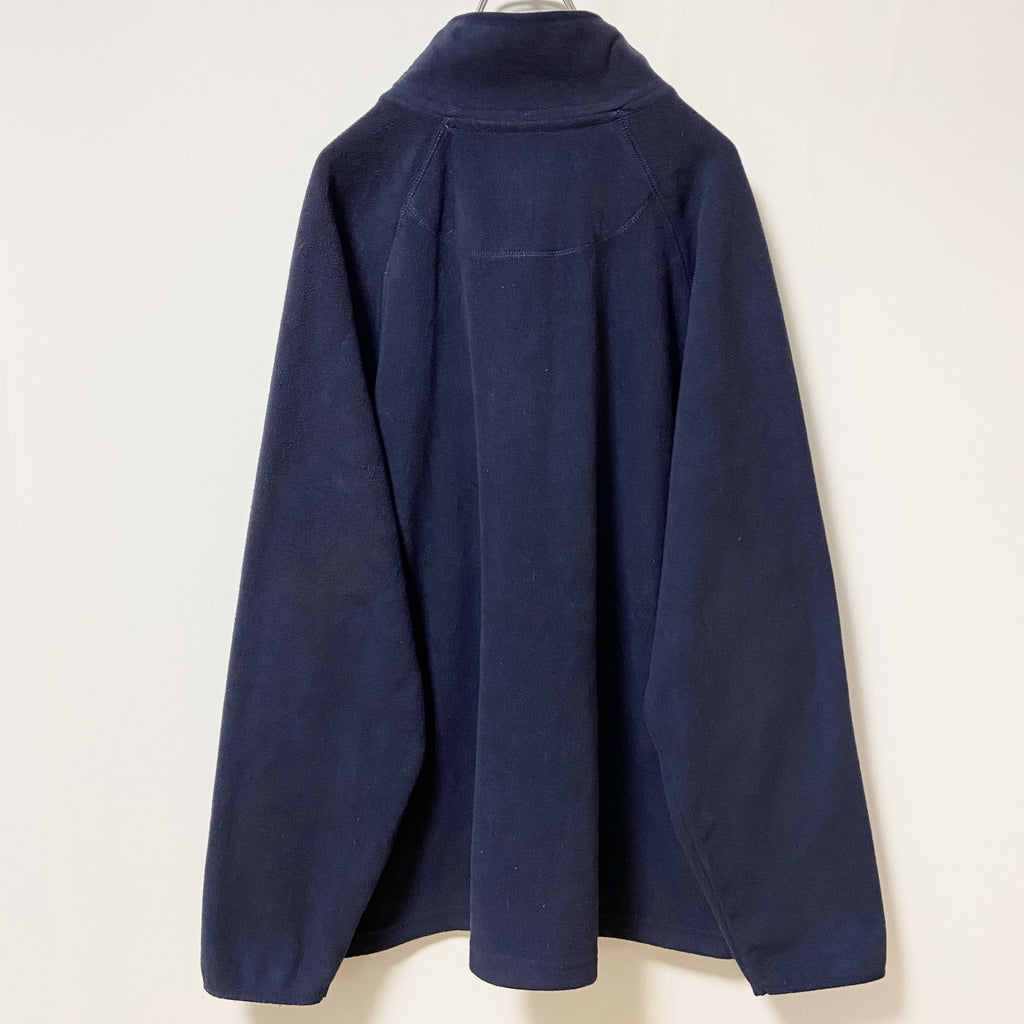 OLDNAVY　長袖ロゴワッペンフリース　ハイネック　ネイビー　紺　ヴィンテージ　ビッグシルエット　2XLサイズ　古着