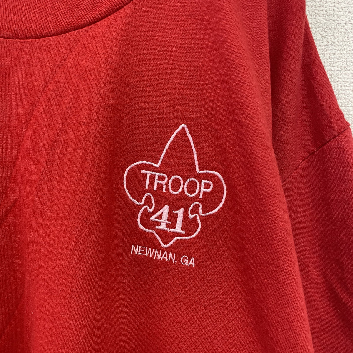PLATINUM PLUS　半袖プリントTシャツ　ヴィンテージ　シングルステッチ　赤　レッド　XLサイズ カットソー メンズ コットン 古着