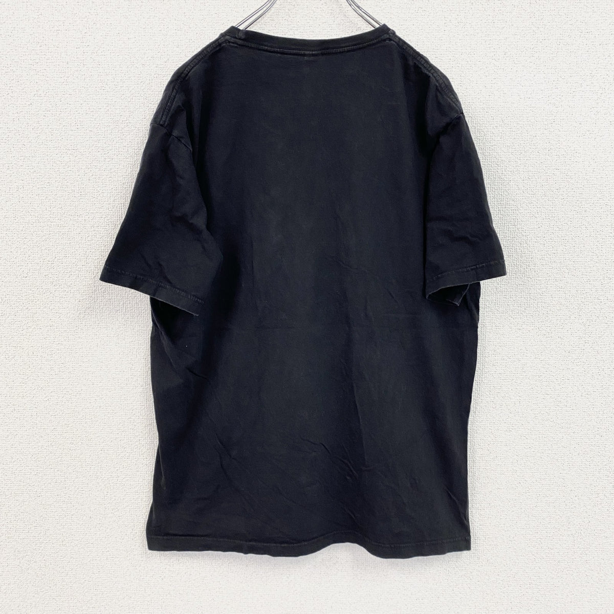 Cotton　半袖プリントTシャツ　黒　ブラック　XLサイズ　古着