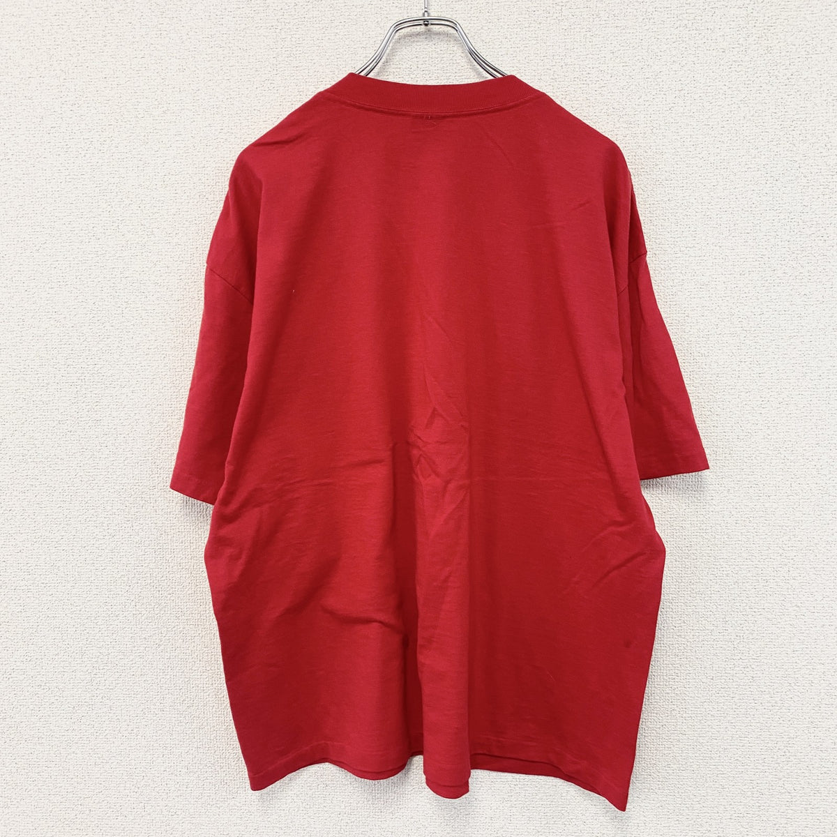 PLATINUM PLUS　半袖プリントTシャツ　ヴィンテージ　シングルステッチ　赤　レッド　XLサイズ カットソー メンズ コットン 古着