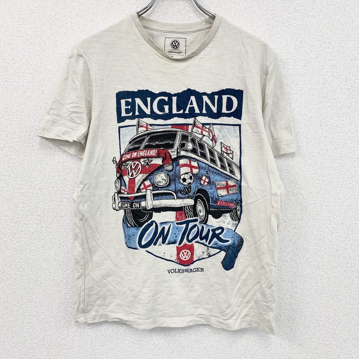 Volkswagen　フォルクスワーゲン　半袖プリントTシャツ　ベージュ　Mサイズ　古着