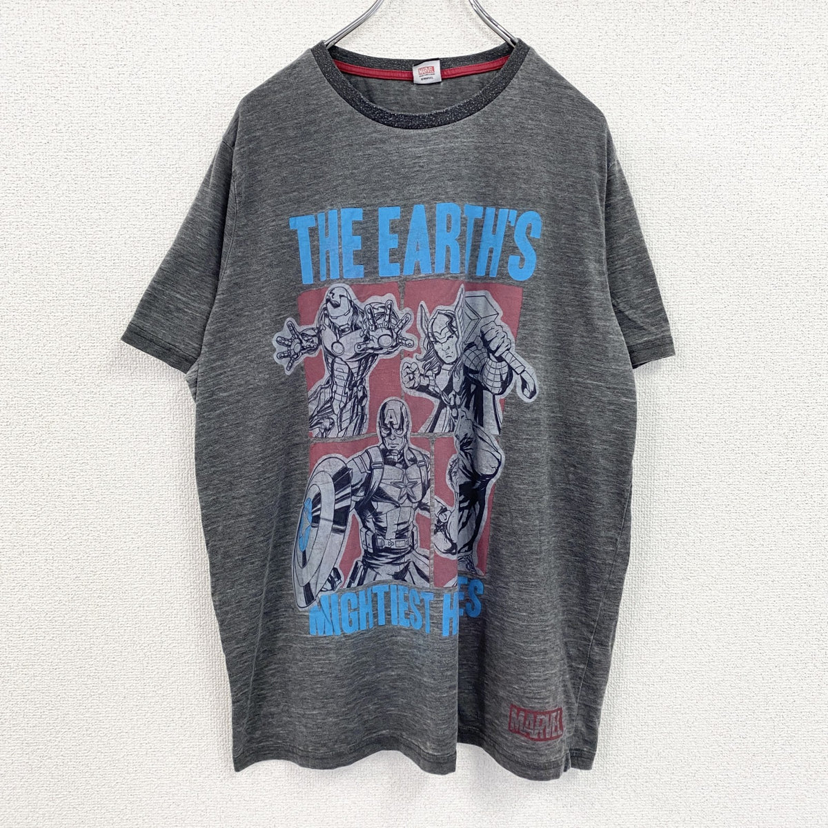 MARVEL COMICS　マーベル　半袖プリントTシャツ　灰色　グレー　2XLサイズ　古着