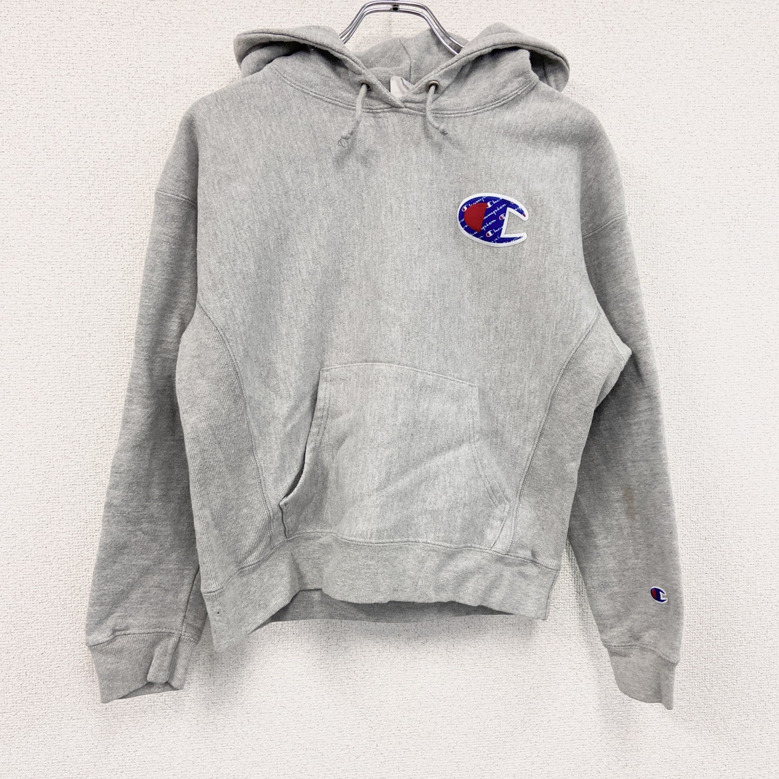 Champion　チャンピオン　リバースウィーブ　スウェットパーカー/フーディー　灰色　グレー　Mサイズ　古着