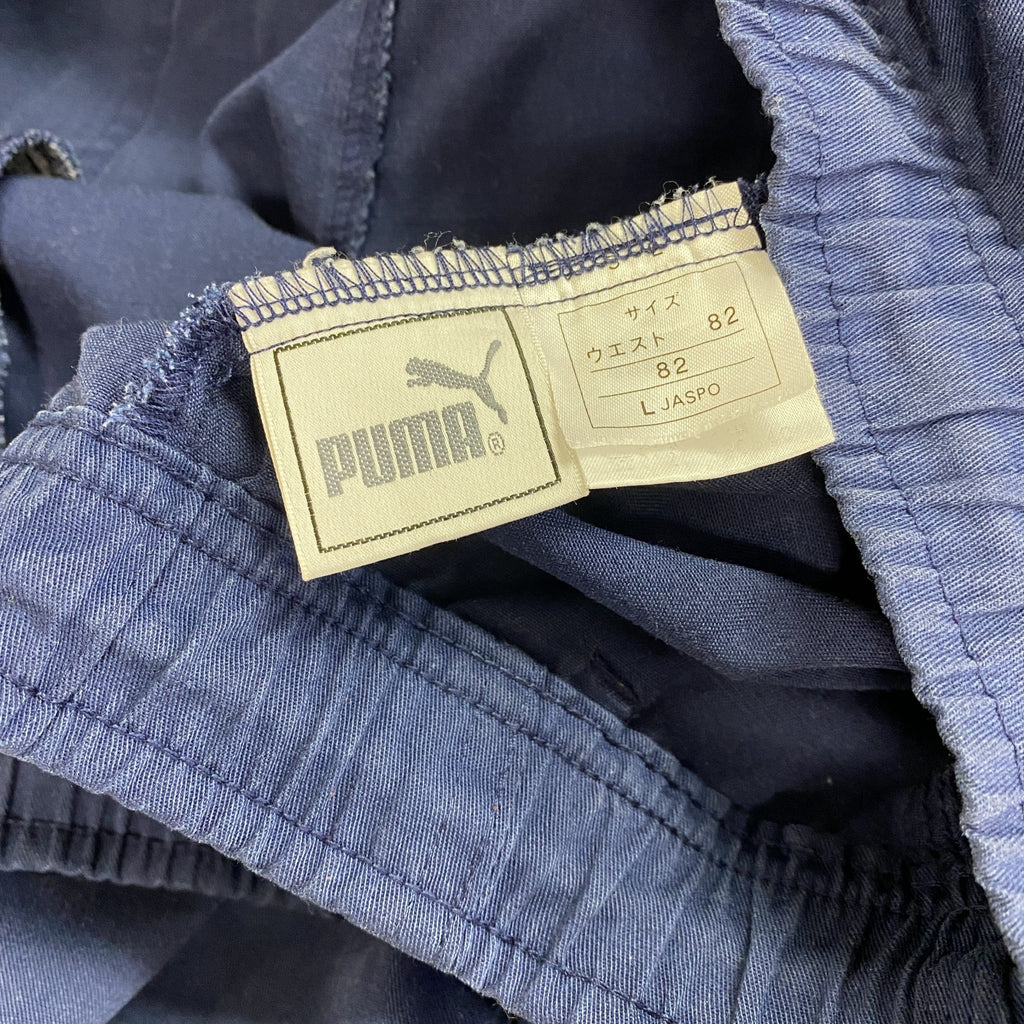 PUMA　プーマ　ハーフパンツ/ショートパンツ　刺繍ロゴ　ワンポイント　フラップポケット　紺　ネイビー　Lサイズ　古着