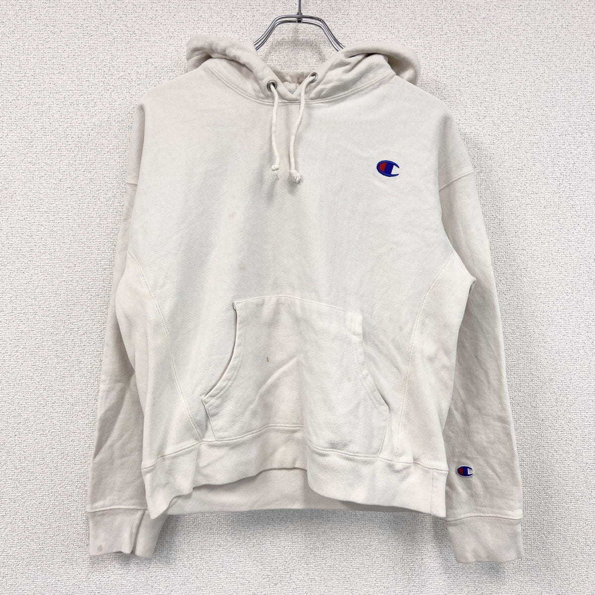 Champion　チャンピオン　リバースウィーブ　スウェットパーカー/フーディー　白　ホワイト　Lサイズ トレーナー スウェットトップス フード付き 古着