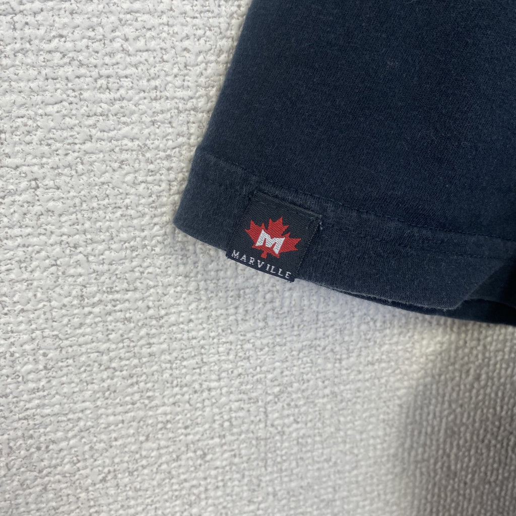 MARVILLE　半袖プリントTシャツ　アーチプリント　4連プリント　刺繍ロゴ　黒　ブラック　XLサイズ　古着