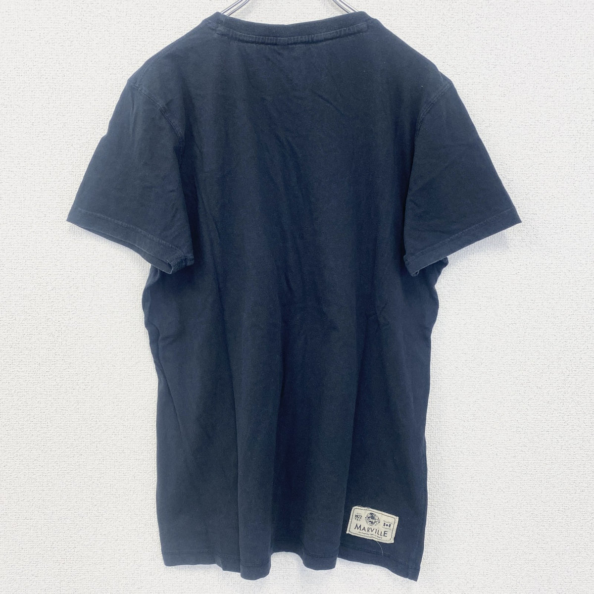 MARVILLE　半袖プリントTシャツ　アーチプリント　4連プリント　刺繍ロゴ　黒　ブラック　XLサイズ　古着