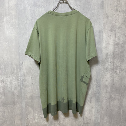 古着 used　半袖アーミー柄Tシャツ　軍柄　カーキ　ミリタリー　レトロデザイン　ビッグシルエット　オーバーサイズ　XLサイズ