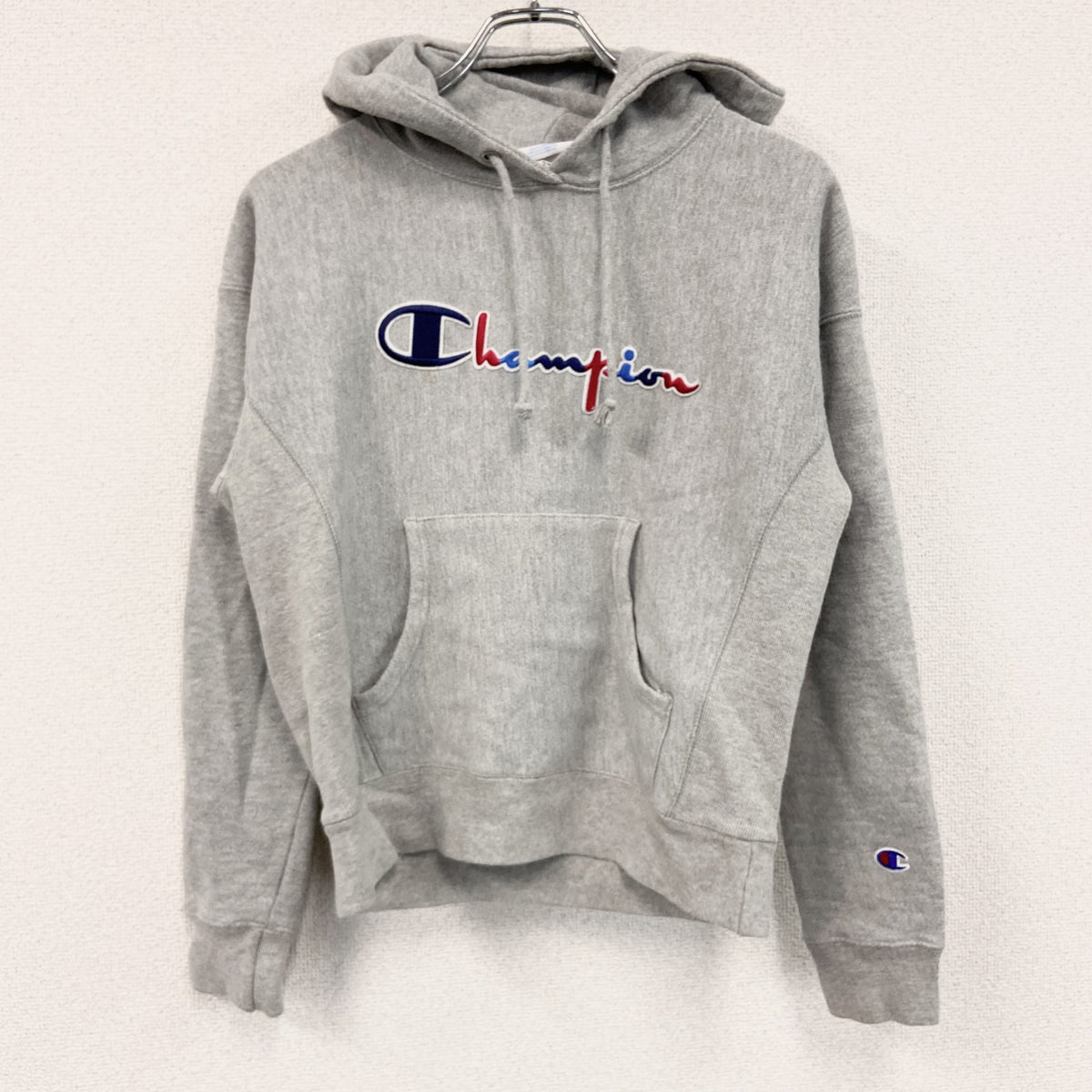 Champion　チャンピオン　リバースウィーブ　スウェットパーカー/フーディー　灰色　グレー　Sサイズ　古着