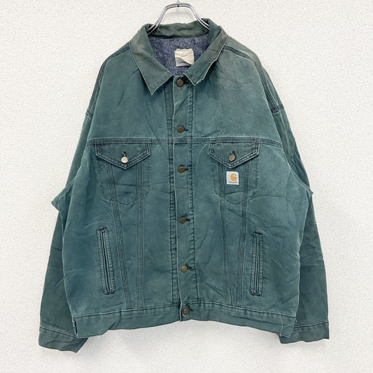 ～90s　Carhartt　カーハート　4thタイプ　トラッカージャケット　ダックジャケット　星タグ　グリーン