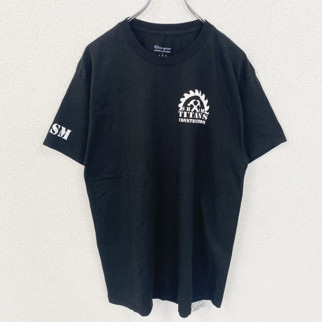 Champion　チャンピオン　半袖ワンポイントプリントTシャツ　SHSM TITANS　黒　ブラック　春夏服　Lサイズ　古着